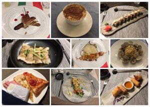 A selection of the meals we had on MSC Seaside