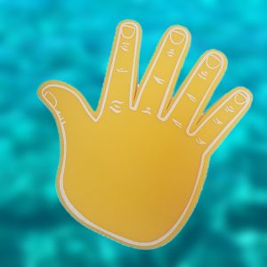 Waving foam hand